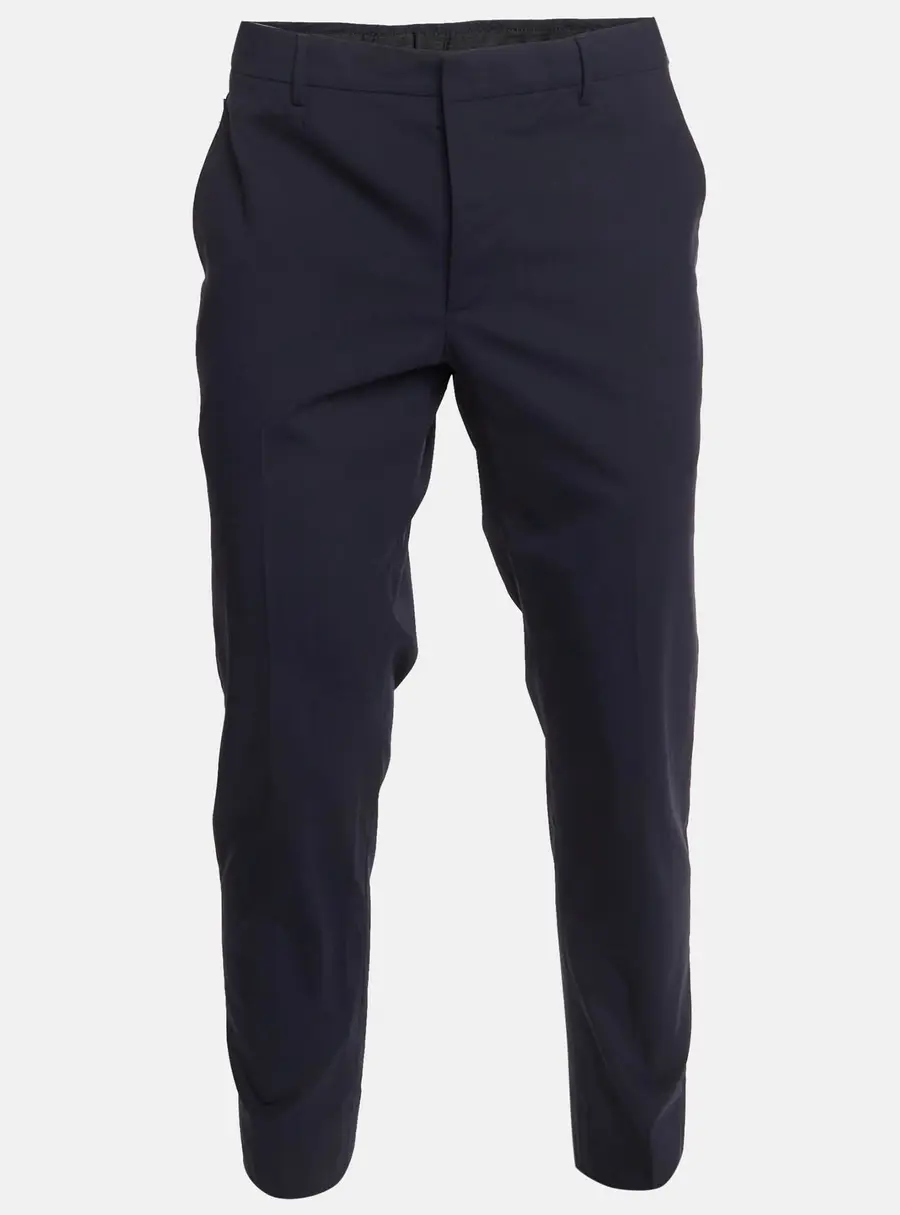 Prada Navy Blue Wool Blend Straight Leg Trousers L