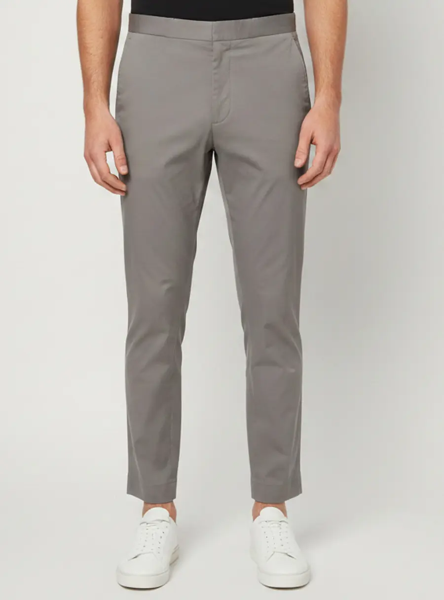 Prada Grey Cotton Slim Fit Button-Up Trousers XL