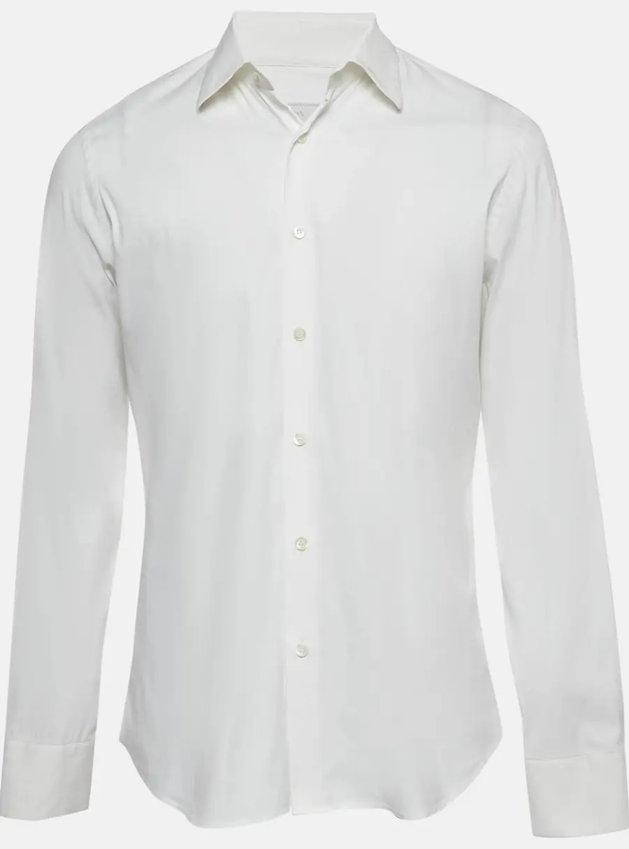 Prada White Cotton Long Sleeve Shirt L