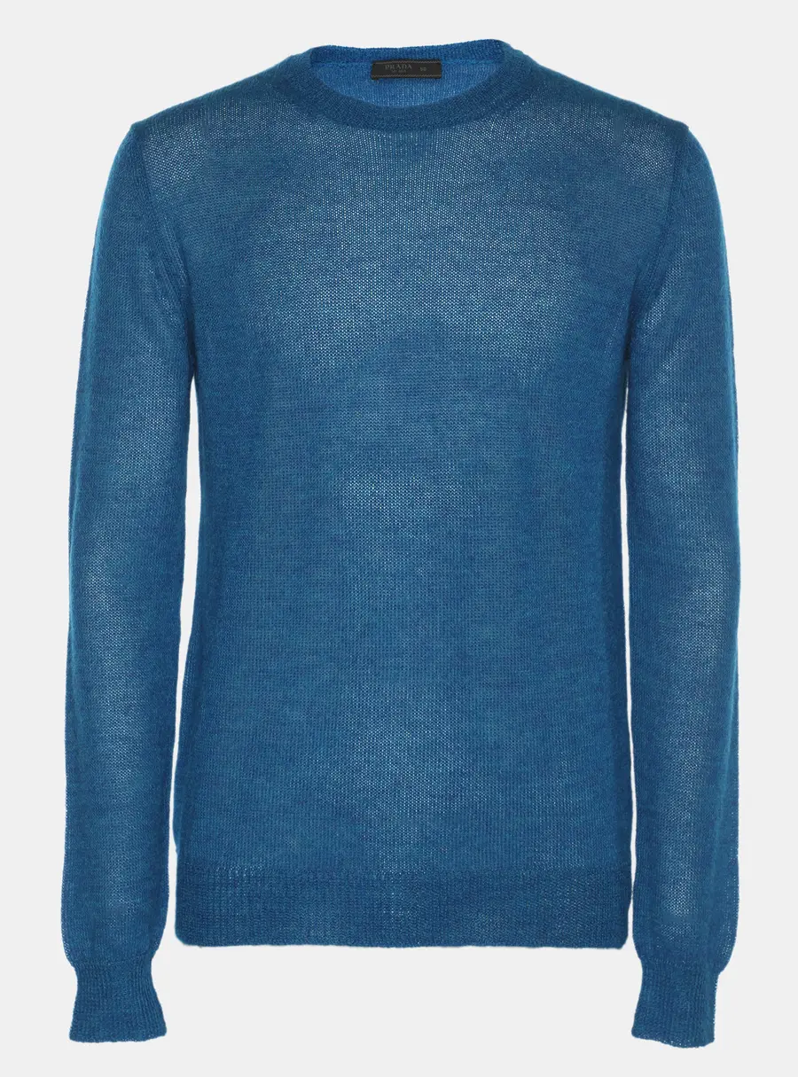 Prada Blue Alpaca Wool Sweater L