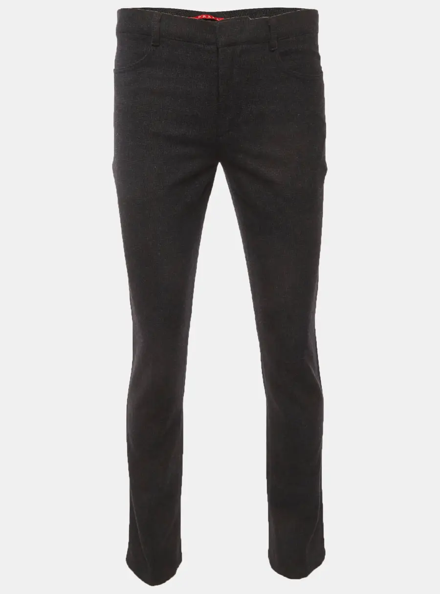 Prada Black Wool Blend Straight Fit Trousers M