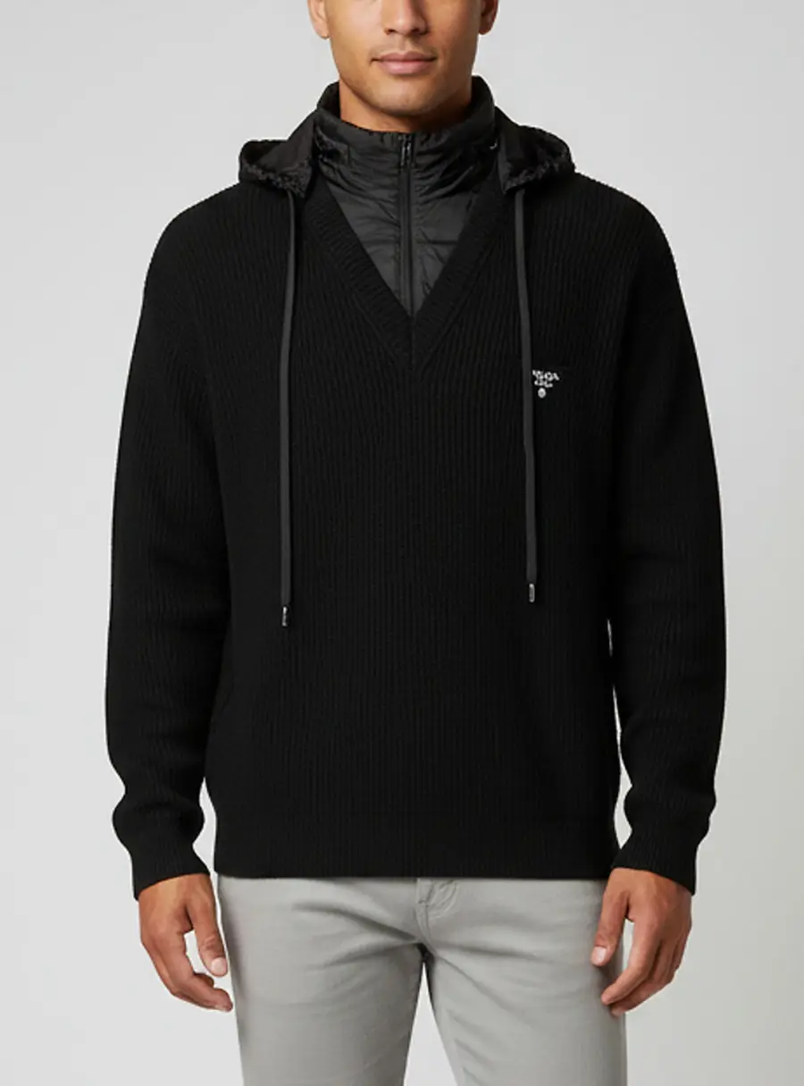 Prada Black Knit Long Sleeve Sweater L
