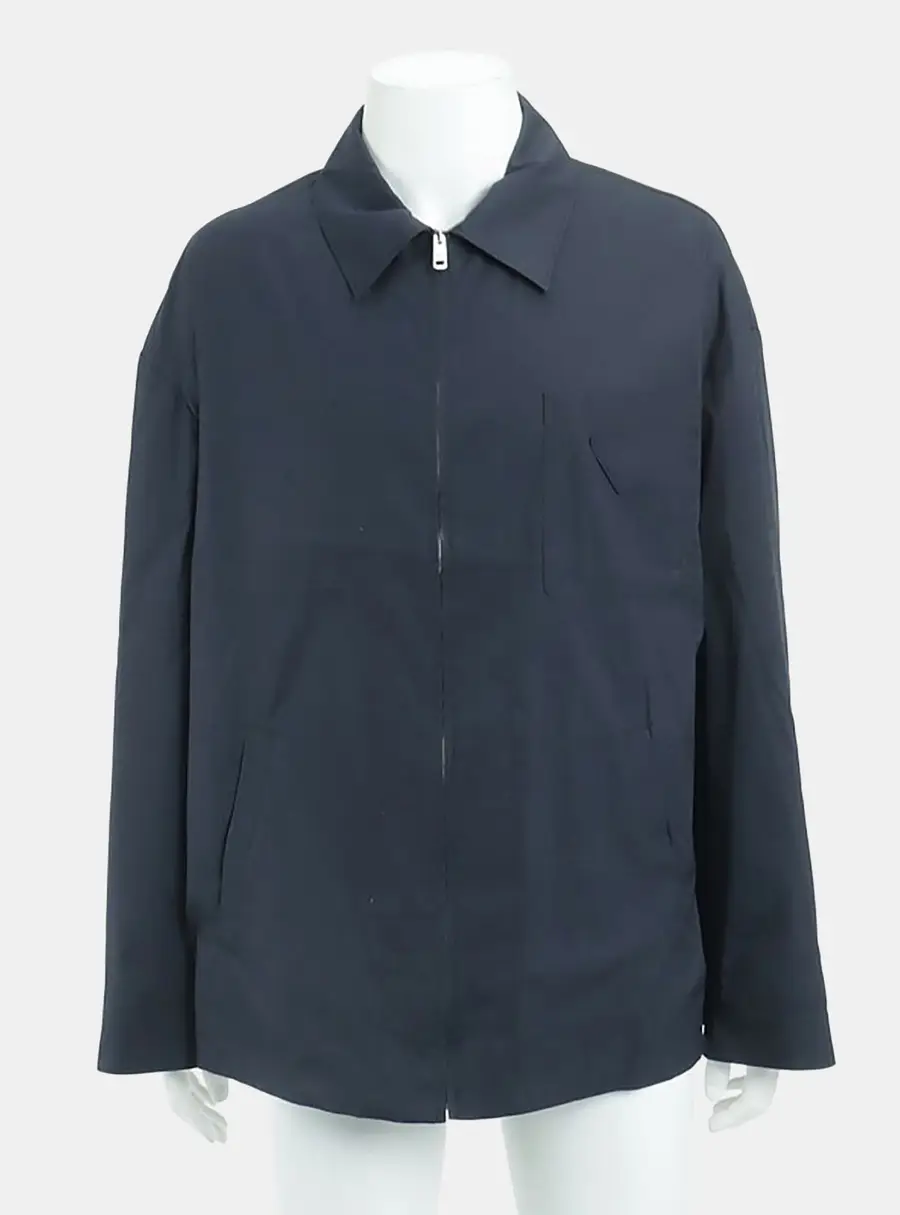 Prada Navy Blue Cotton Elastane Nylon zip-up jacket Size L