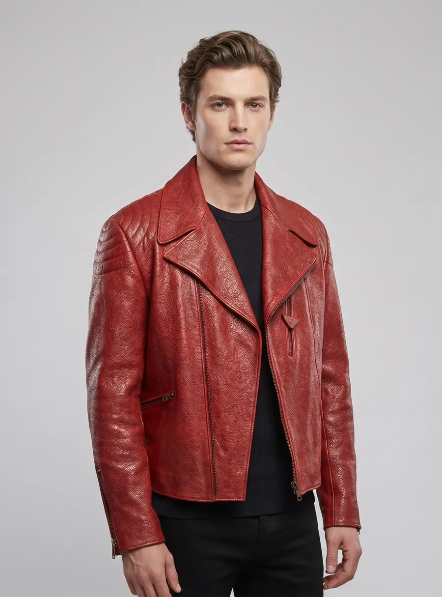 Prada Brown Hand-Dyed Quilted Leather Biker Jacket L