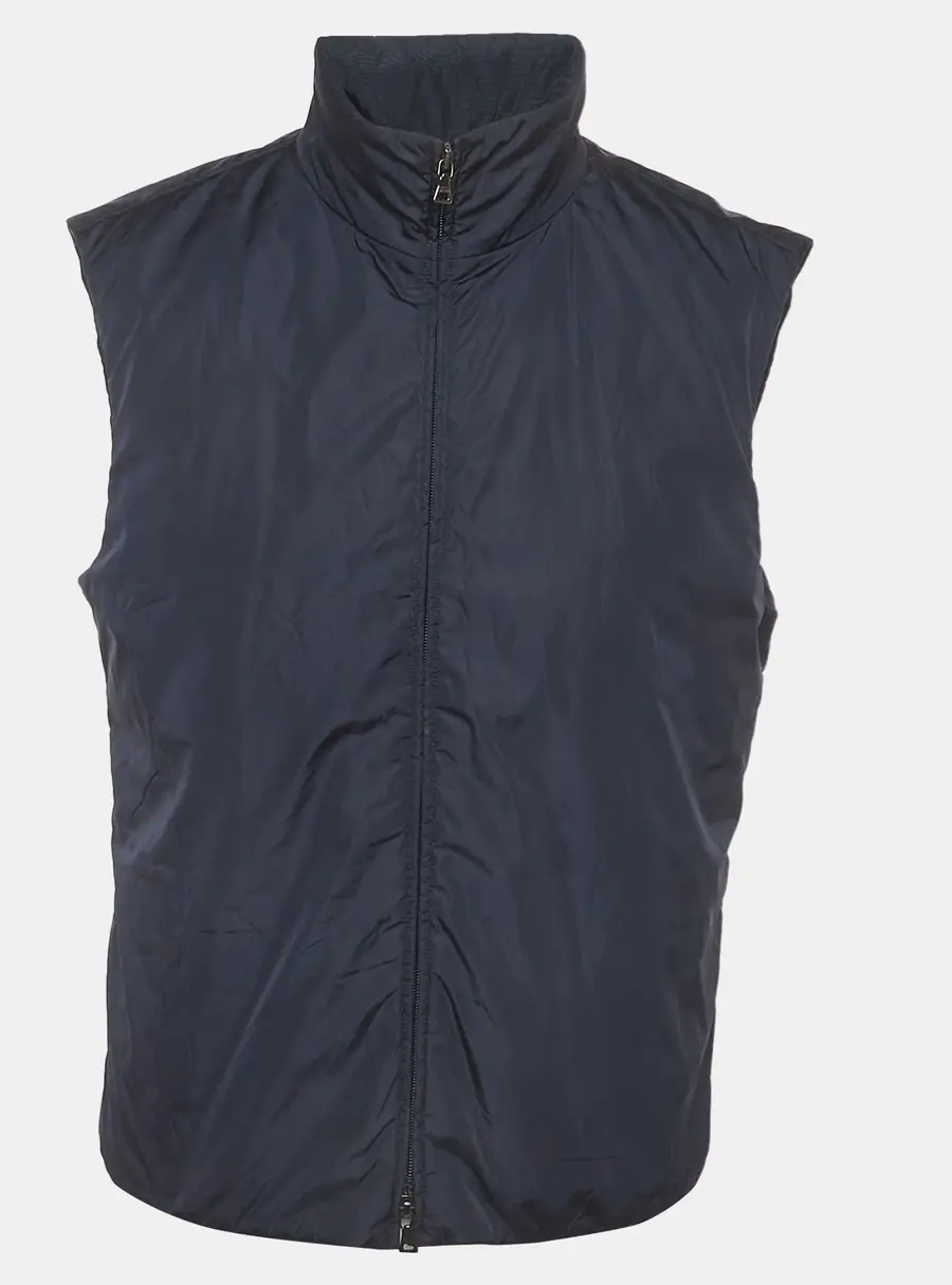 Prada Sport Linea Rossa Navy Blue Nylon Zip-Up Vest L
