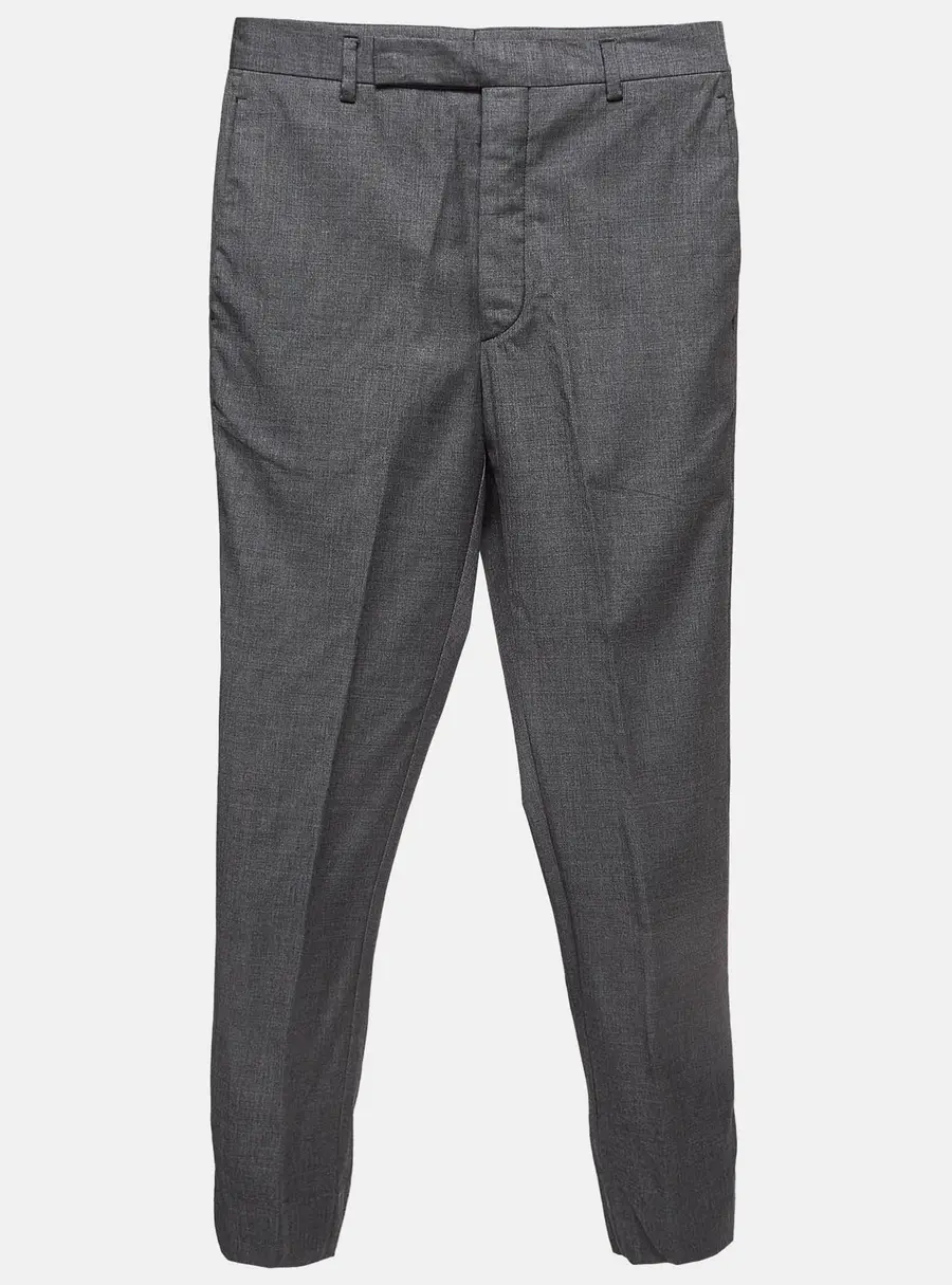 Prada Grey Wool Regular Trousers XS