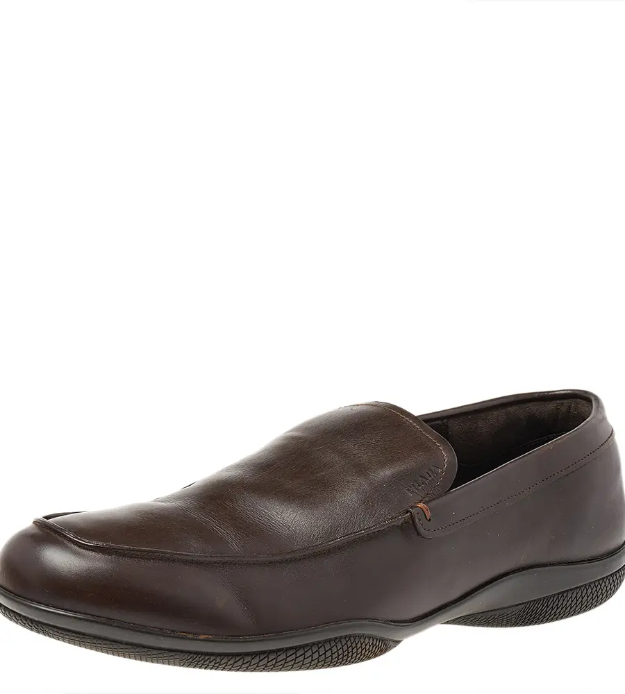 Prada Size 43.5 Brown Leather Loafers & Moccasins