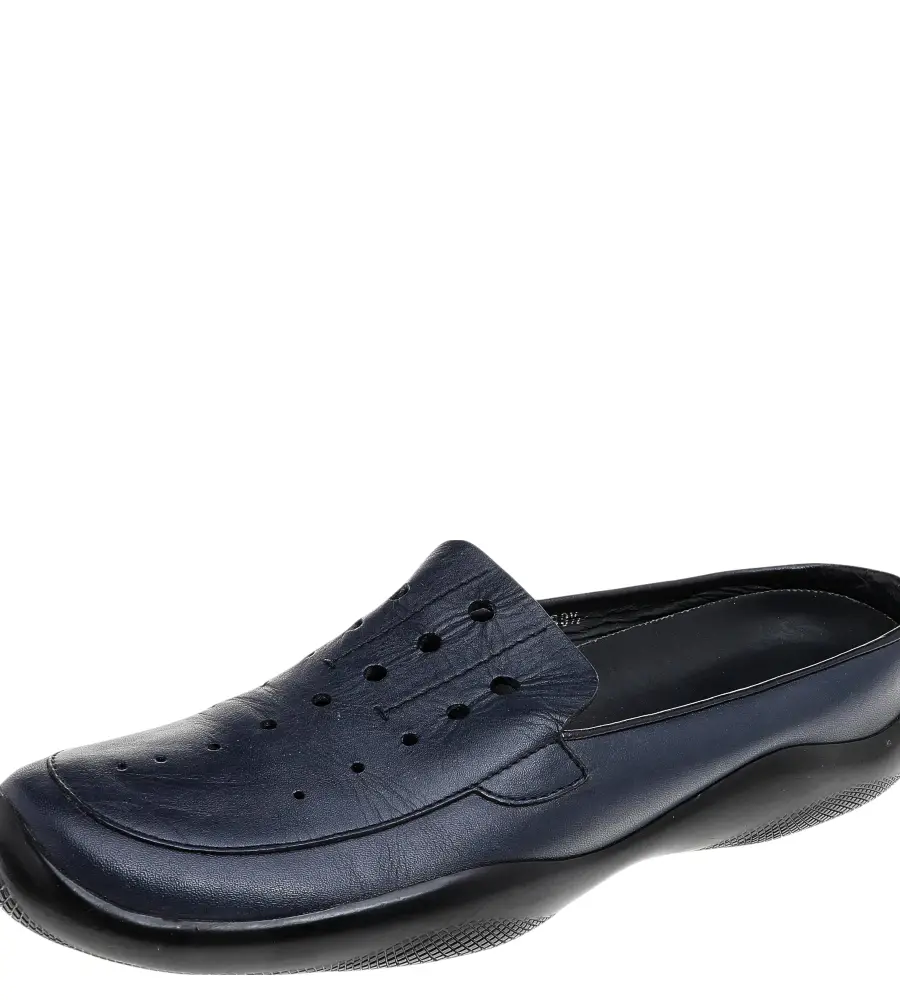 Prada Blue Leather Driving Slip On Loafers Size 38.5