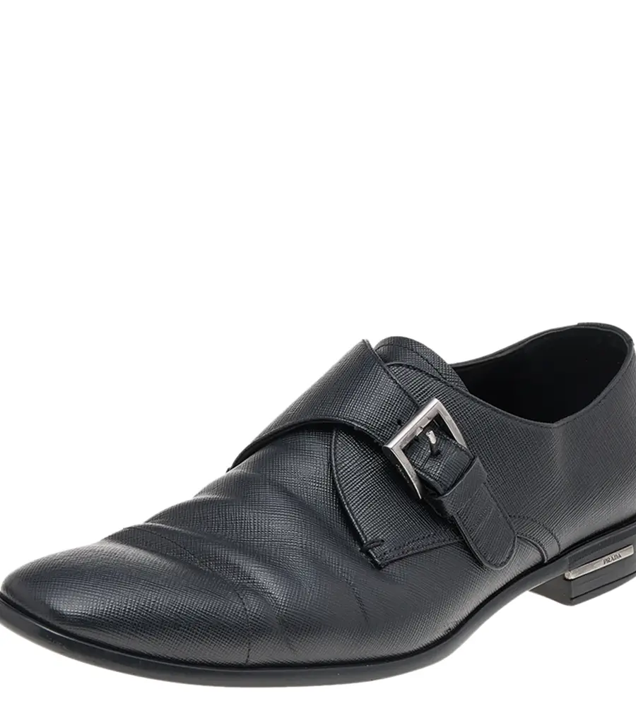 Prada Size 40.5 Black Saffiano Leather Loafers & Moccasins