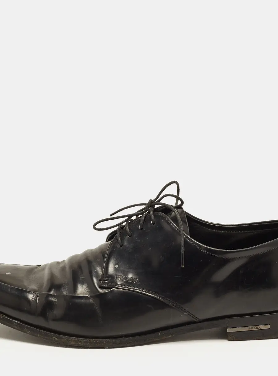 Prada Square Size 42.5 Black Patent Leather Oxfords