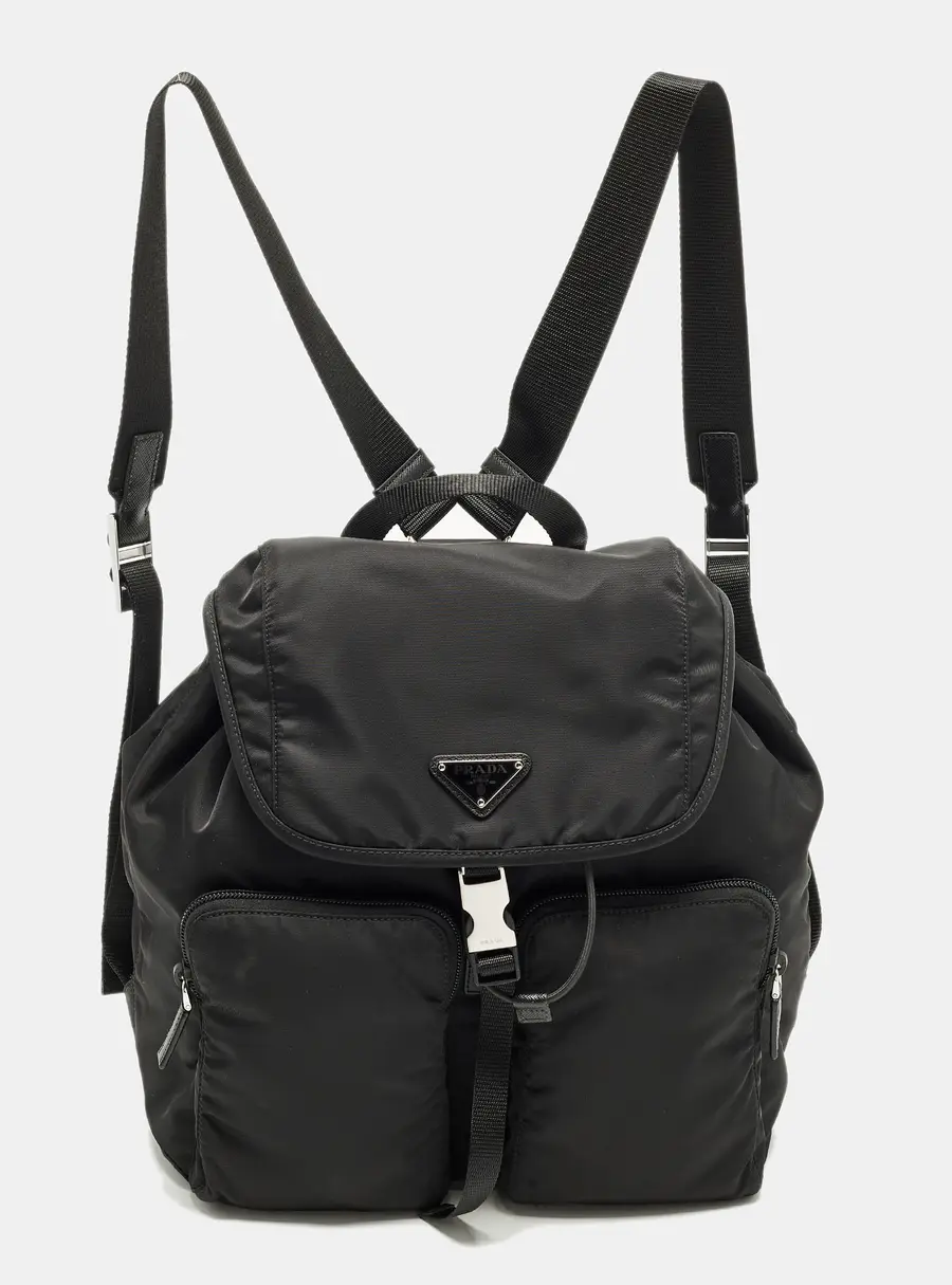 Prada Explore Drawstring Black Nylon Backpack