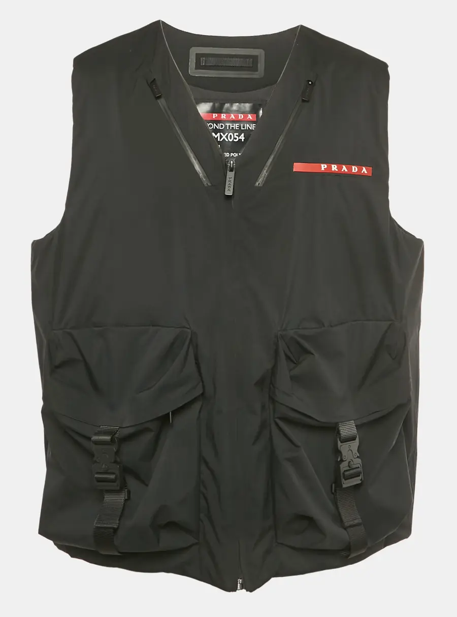 Prada Sport Black Light Technical Fabric Vest L