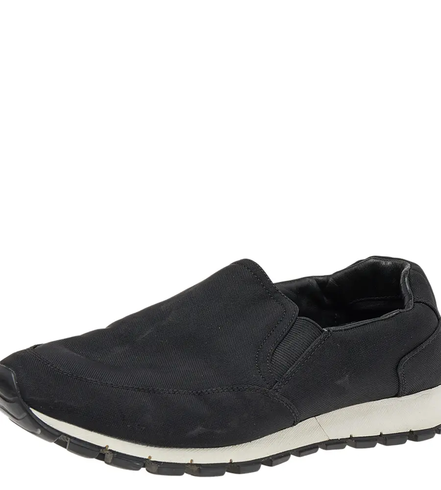 Prada Sport Black Nylon Slip on Sneakers Size 40.5