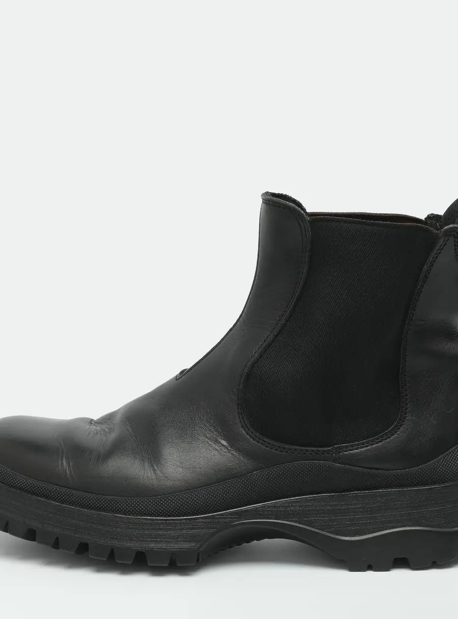 Prada Sport Size 41 Black Elastane and Leather Ankle Length Boots