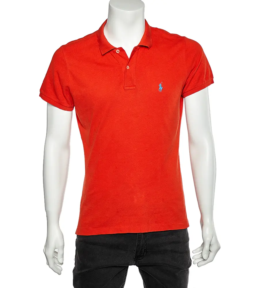 Ralph Lauren Orange Cotton Pique Skinny Polo T-shirt XL