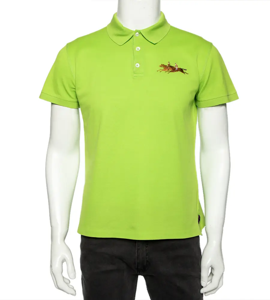 Ralph Lauren Green Cotton Pique Tailored Fit Polo T-Shirt M