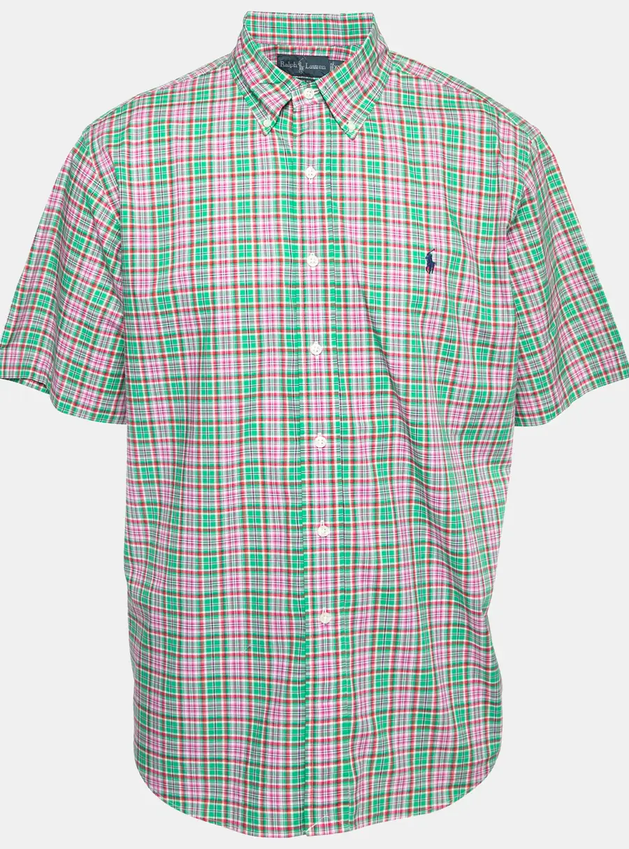 Ralph Lauren Green & Pink Checked Cotton Classic Fit Shirt XL