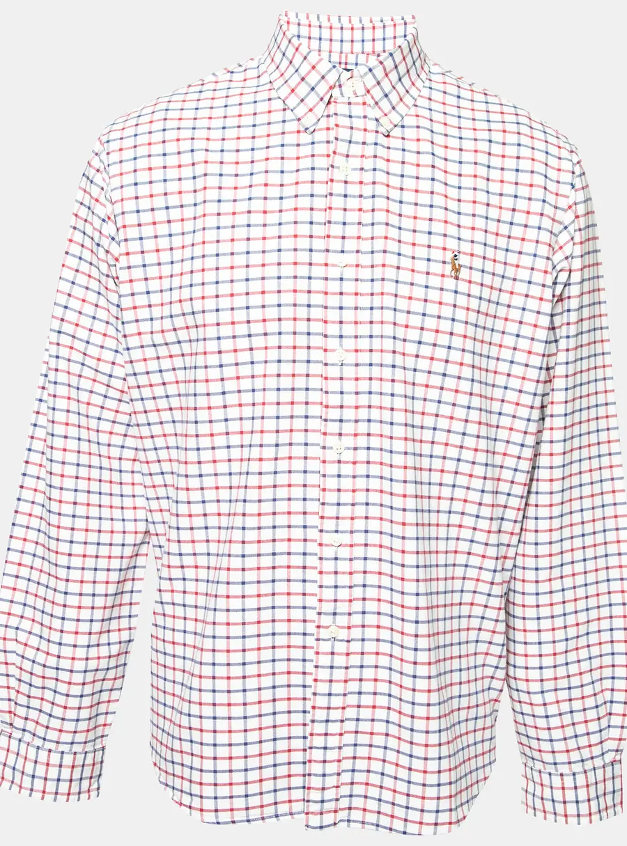 Ralph Lauren White Checked Cotton Button Front Shirt XL
