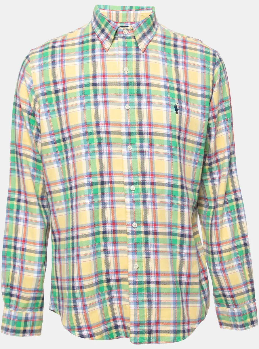 Ralph Lauren Multicolor Checkered Cotton Button Front Shirt L