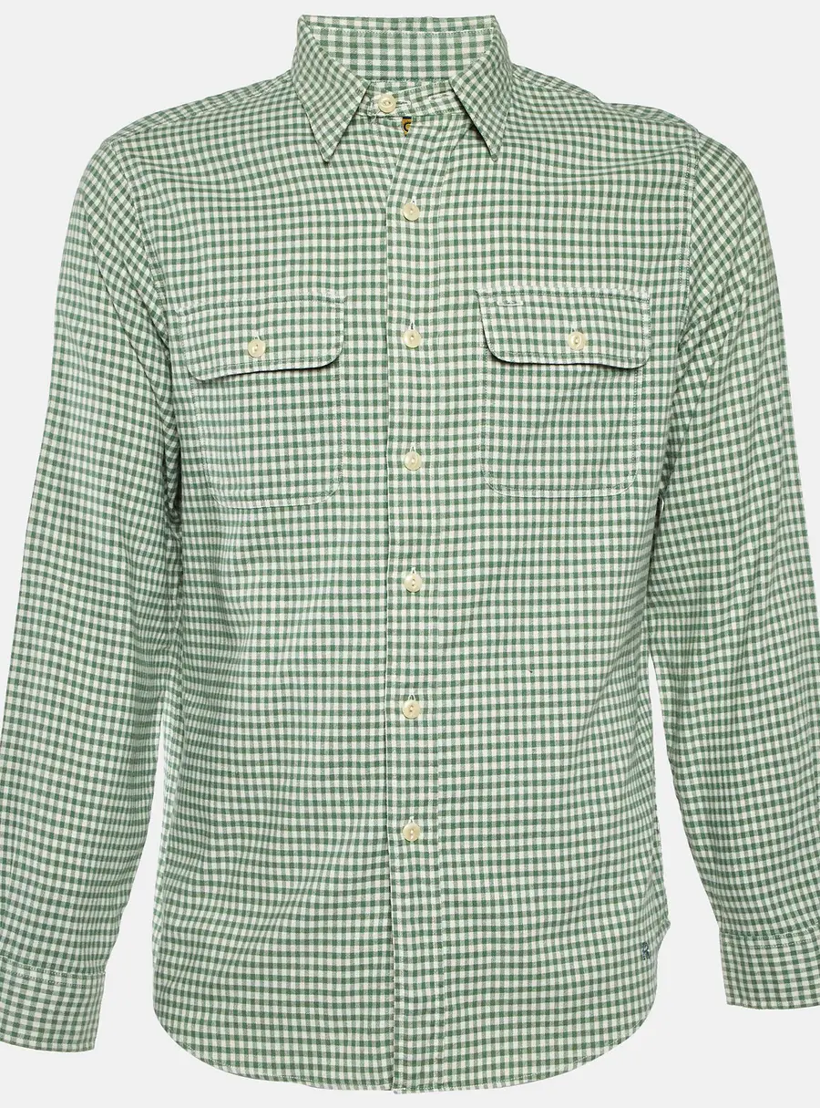 Ralph Lauren Rugby Vintage Green Gingham Check Cotton Shirt M