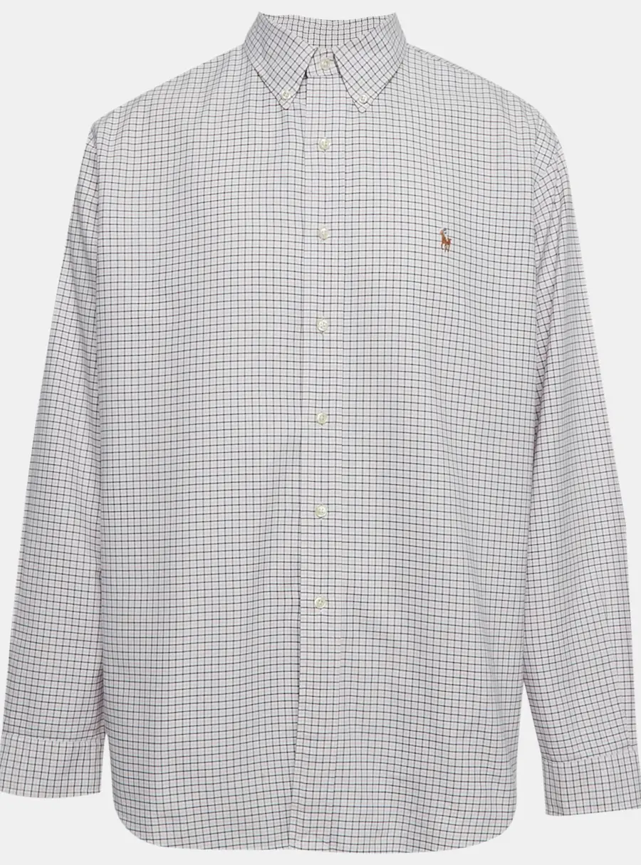 Ralph Lauren Navy Blue/Pink Checkered Cotton Regular Fit Shirt XL