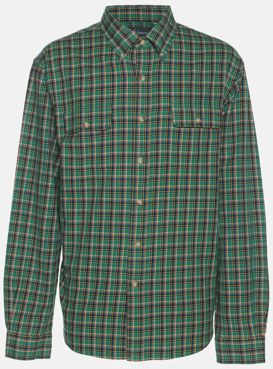 Ralph Lauren Green Checked Cotton Long Sleeve Shirt XL