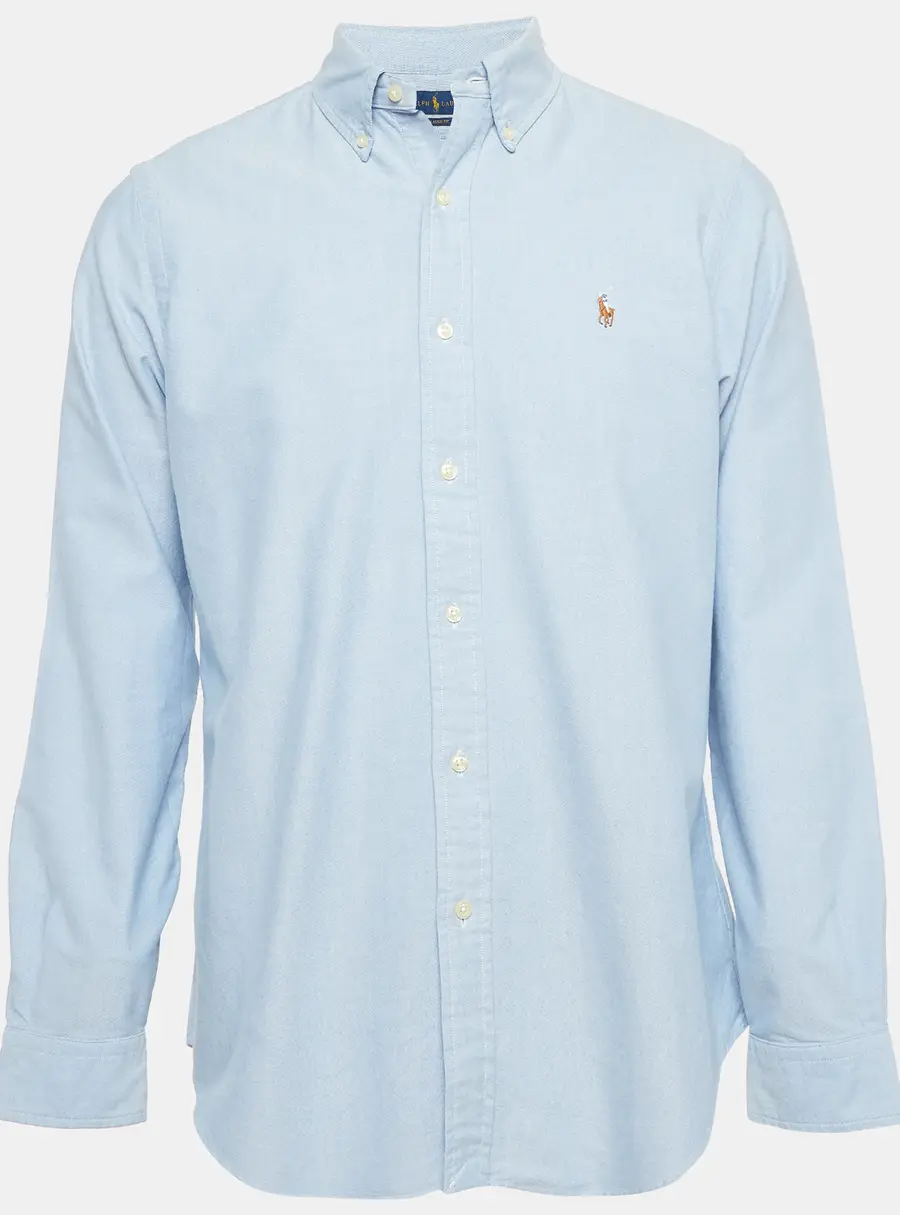 Ralph Lauren Blue Cotton Full Sleeve Shirt M