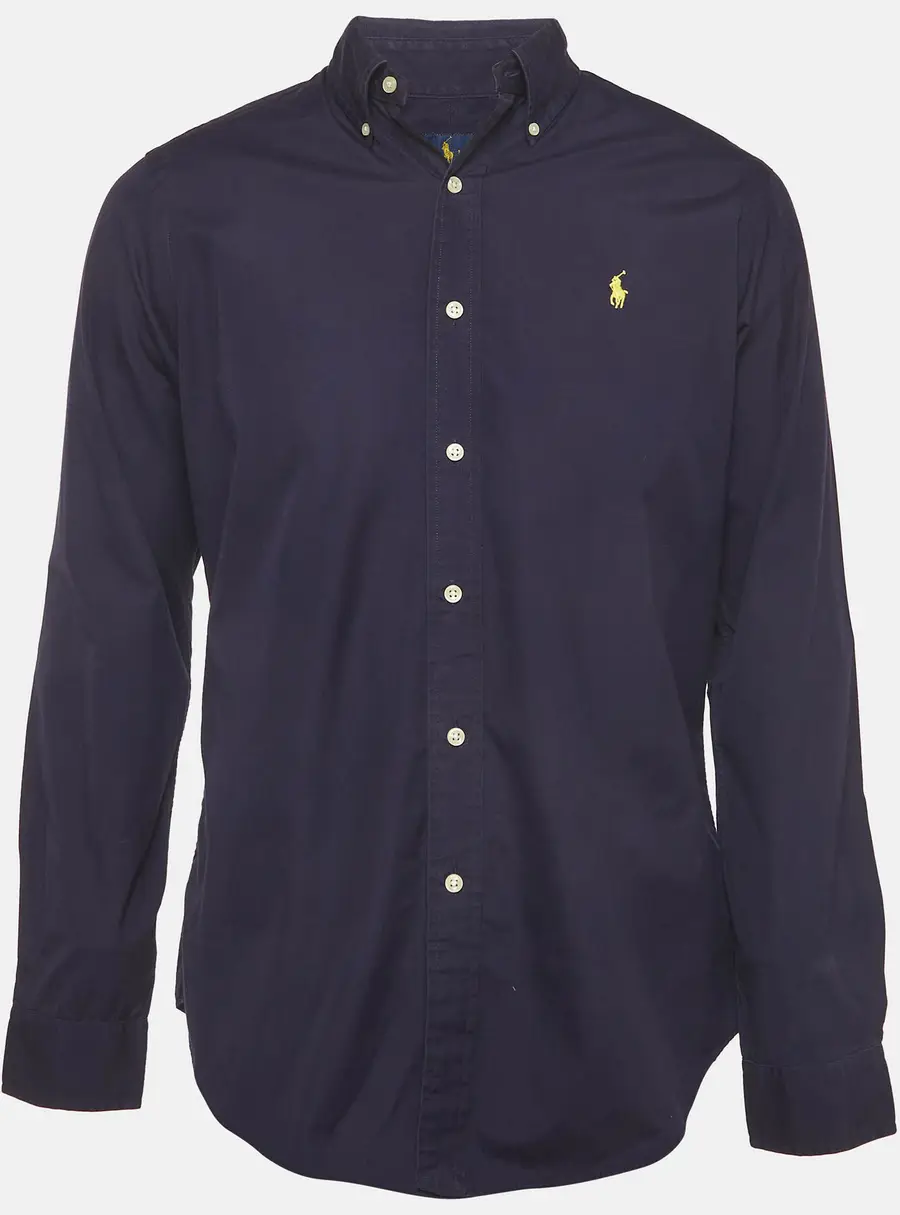 Ralph Lauren Navy Blue Cotton Button Down Shirt M