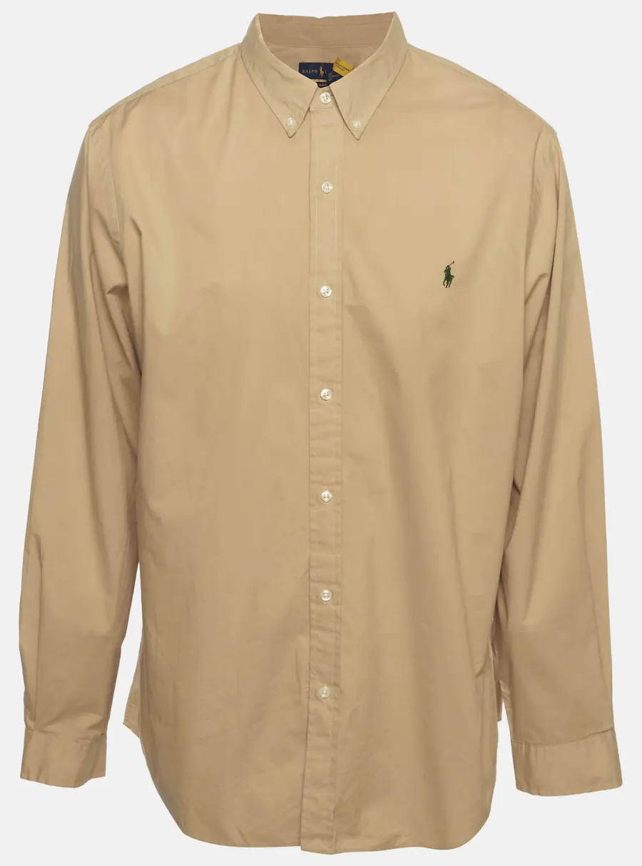 Ralph Lauren Beige Cotton Button Down Shirt XXL