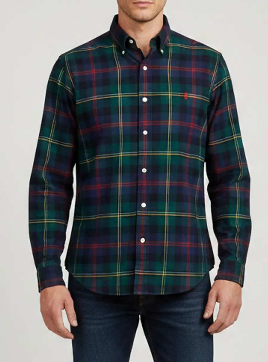 Ralph Lauren Multicolor Tartan Plaid Cotton Button Up Shirt M