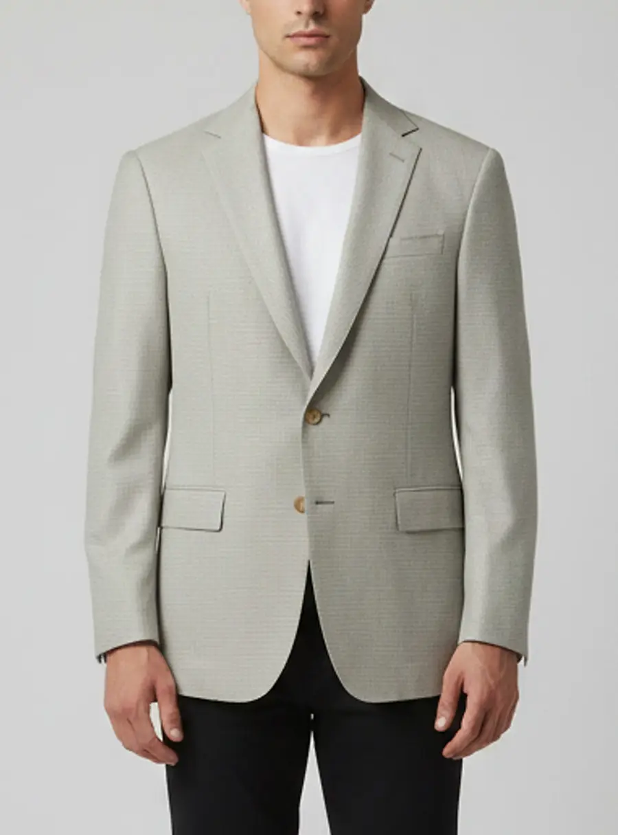 Ralph Lauren Grey Houndstooth Wool Blend Single Breasted Blazer L