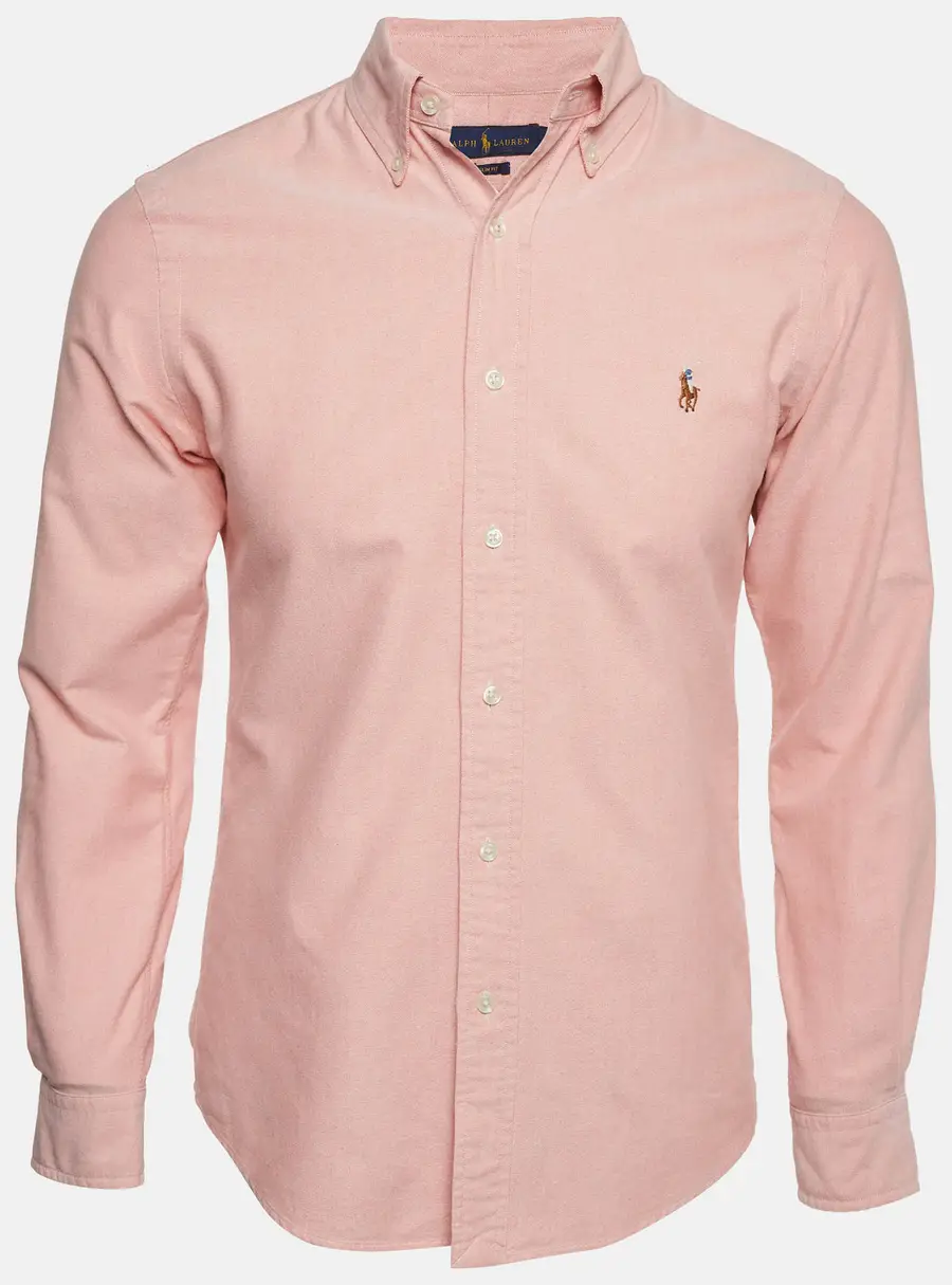 Ralph Lauren Pink Logo Embroidered Cotton Oxford Shirt S