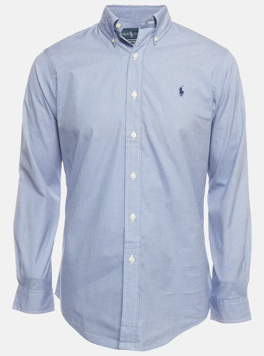 Ralph Lauren Blue Check Cotton Button Down Shirt S