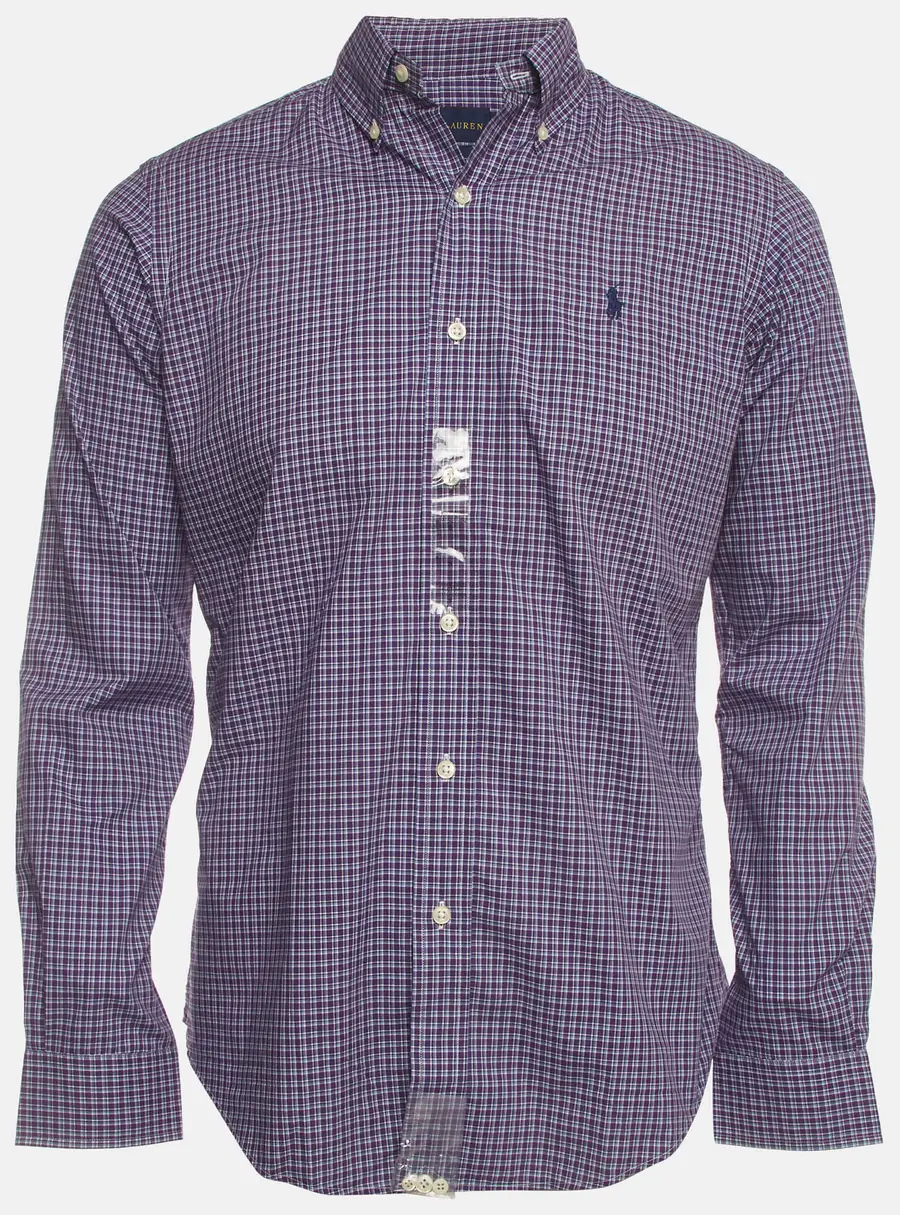 Ralph Lauren Purple Plaid Cotton Long Sleeve T-Shirt S