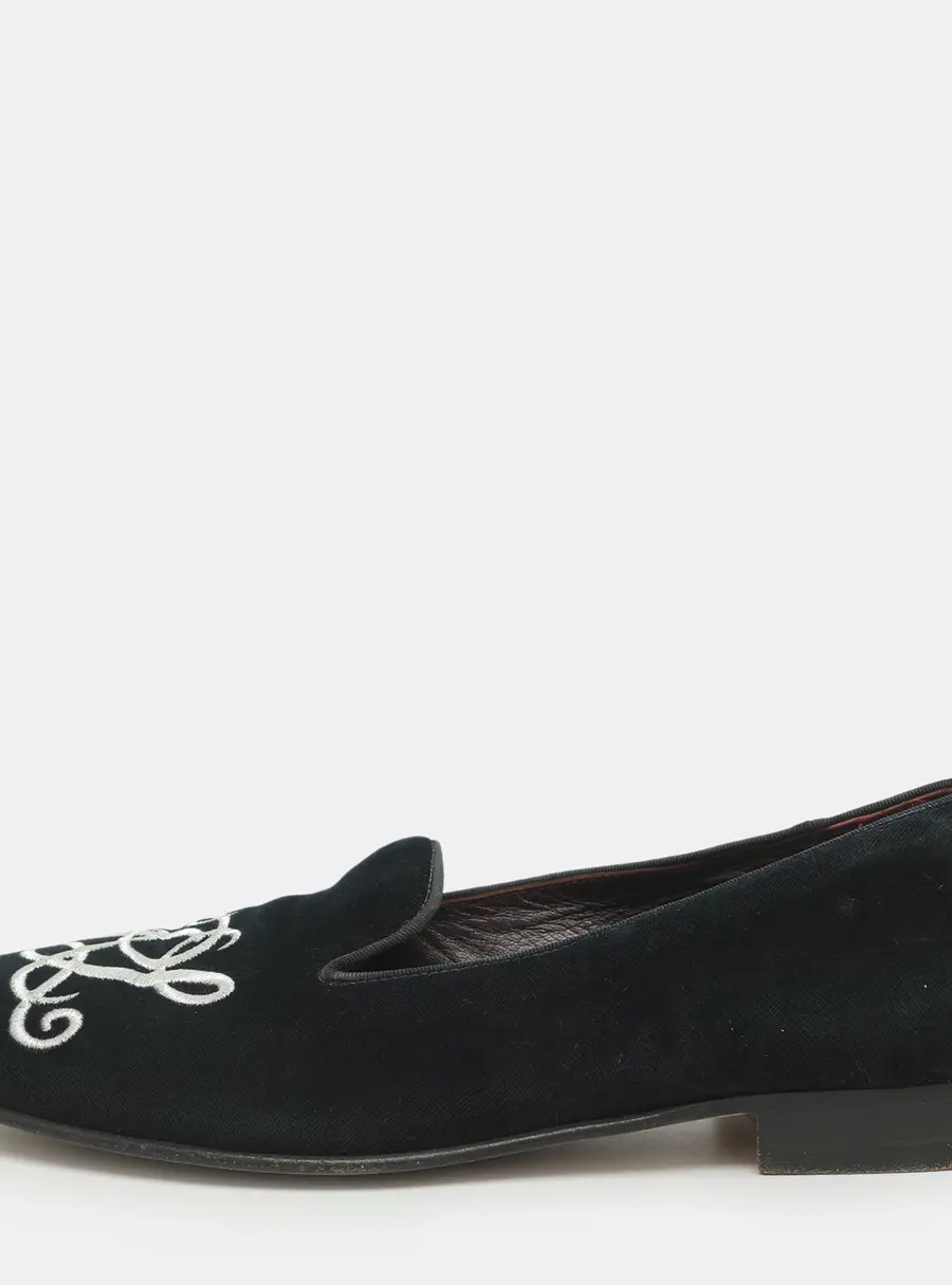 Ralph Lauren Size 42 Navy Blue Velvet Smoking Slippers