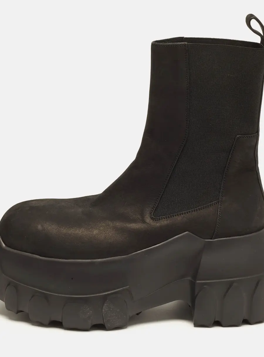 Rick Owens Tractor Dunk Size 42 Black Leather Combat Boots