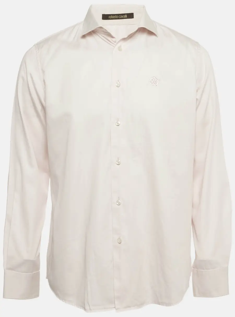 Roberto Cavalli Pink Cotton Long Sleeve Shirt XL