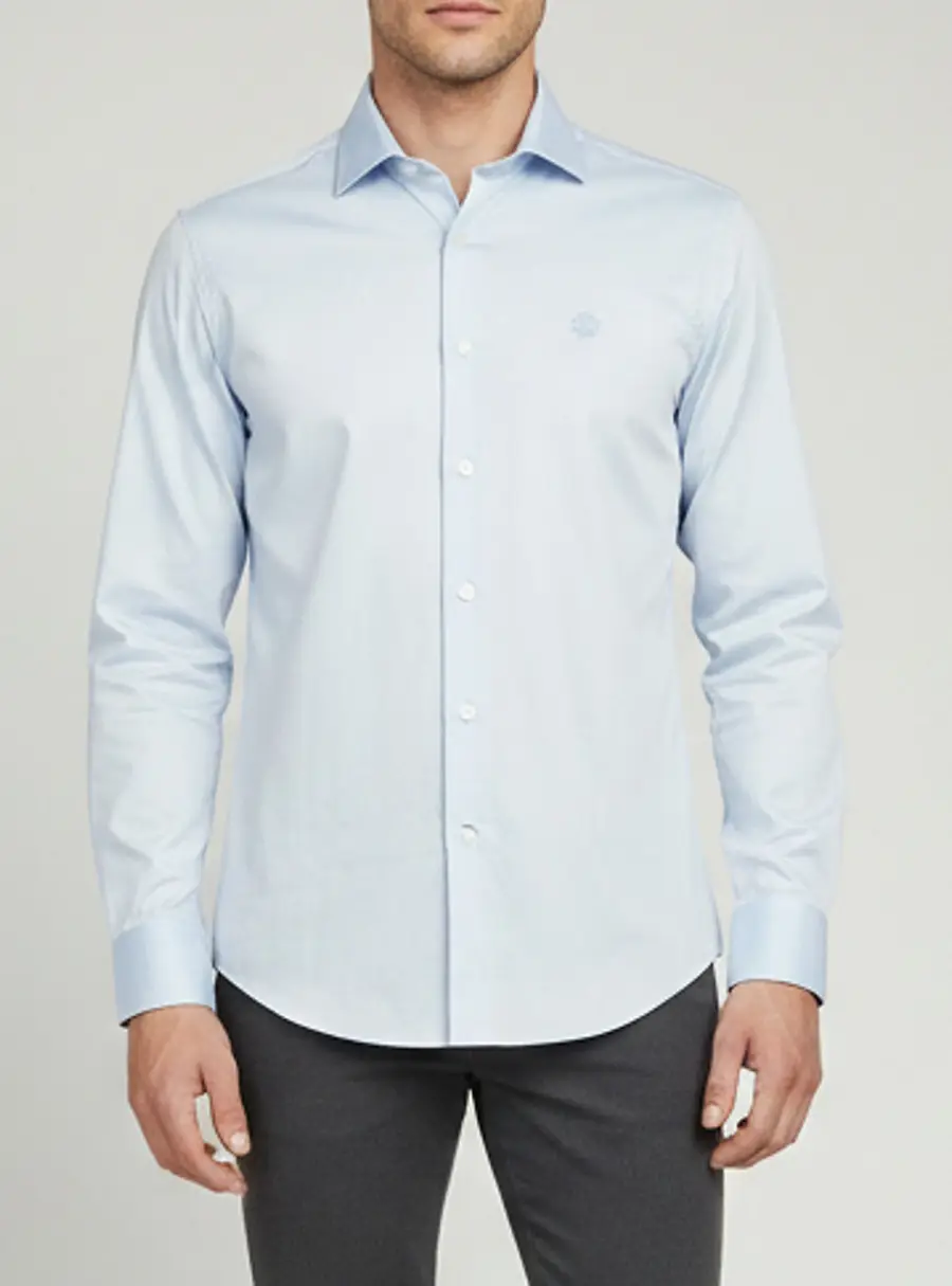 Roberto Cavalli Blue Logo Embroidered Cotton Comfort Fit Shirt M