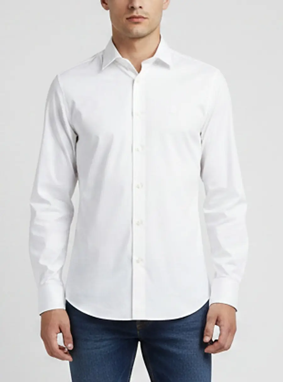 Roberto Cavalli White Logo Embroidered Cotton Slim Fit Shirt L