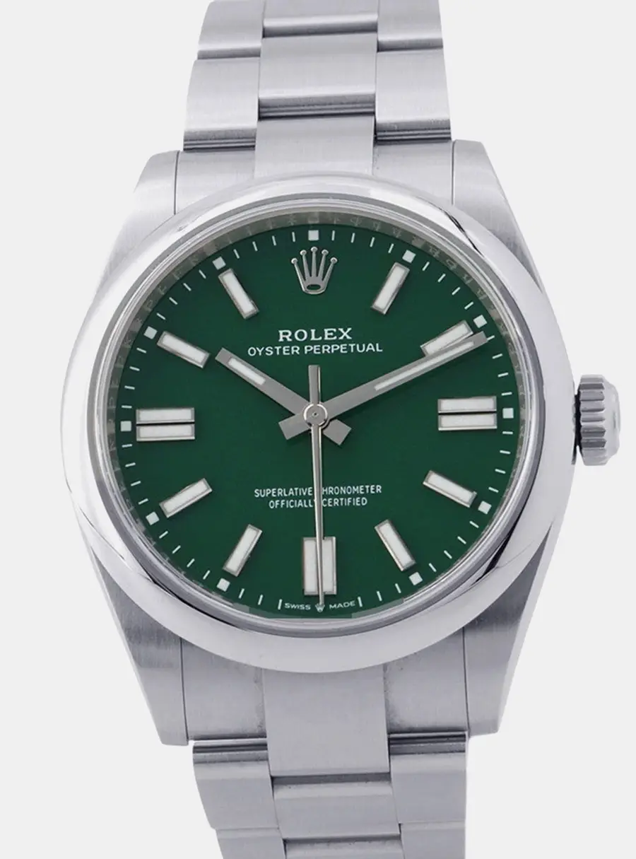 Rolex Oyster Perpetual 134300 Green Stainless Steel Automatic Men's Watch 41mm