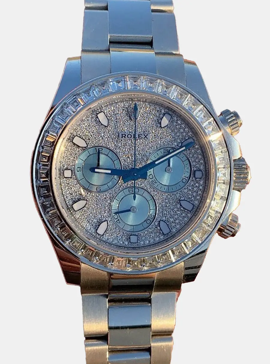 Rolex Diamond Platinum Cosmograph Daytona 116576TBR Automatic Men's Wristwatch 40 mm