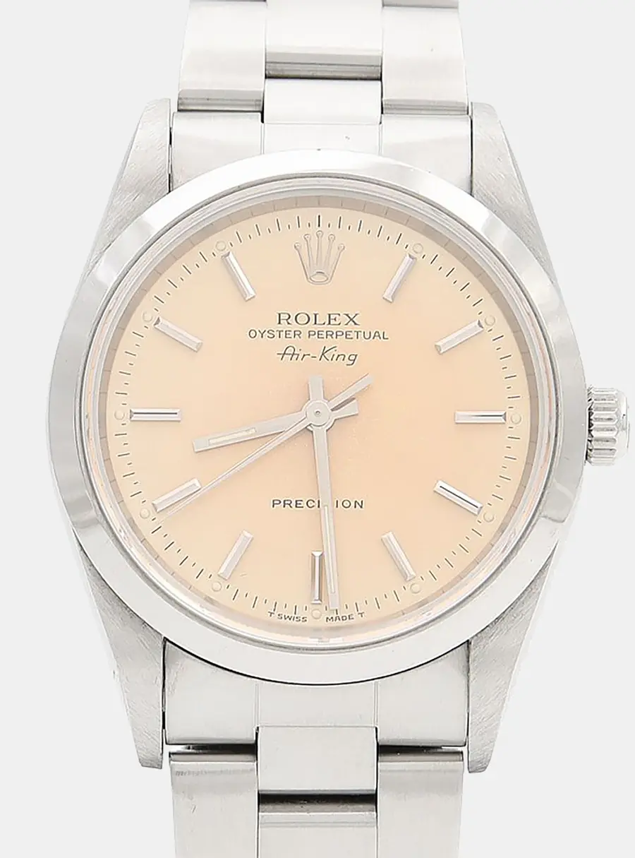 Rolex Air-King 14000 Cream Stainless Steel Automatic Men's Wristwatch 34mm