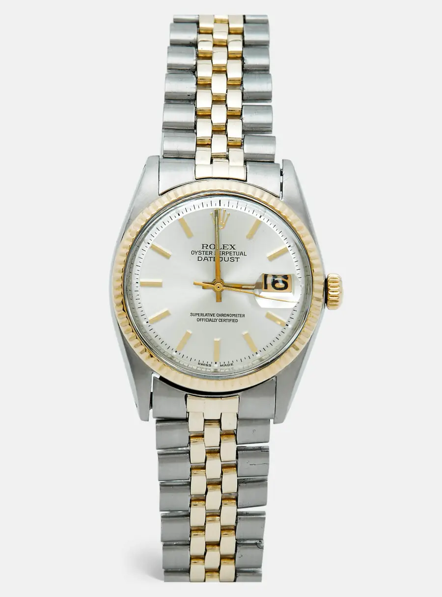 Rolex Datejust 1601 Automatic Silver Dial 14K Yellow Gold Stainless Steel Men's Wristwatch 36 mm