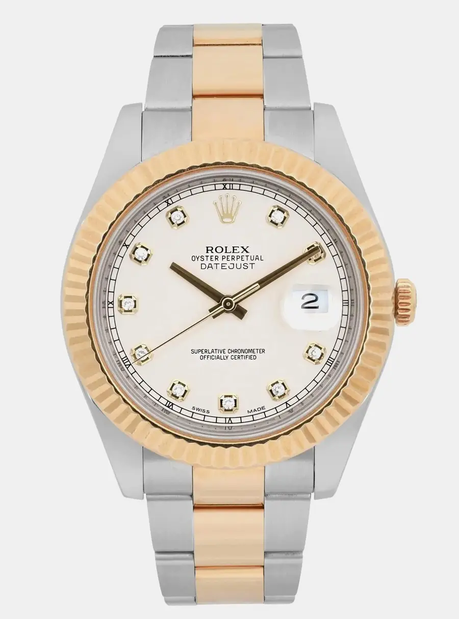 Rolex Datejust II 116333 White Yellow Gold, Stainless Steel Automatic Men's Wristwatch 41mm