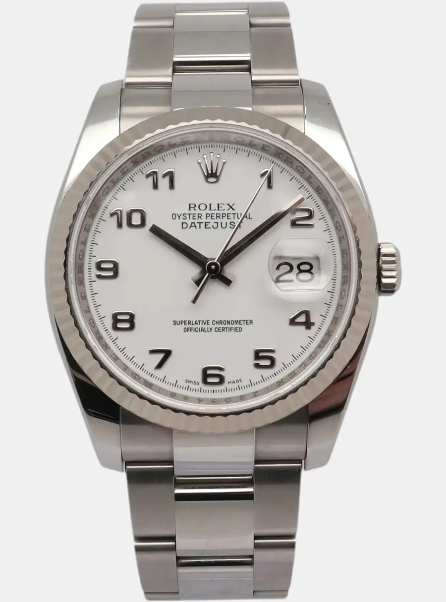 Rolex Datejust 116234 White 18K White Gold Stainless Steel Automatic Men's Wristwatch 36mm