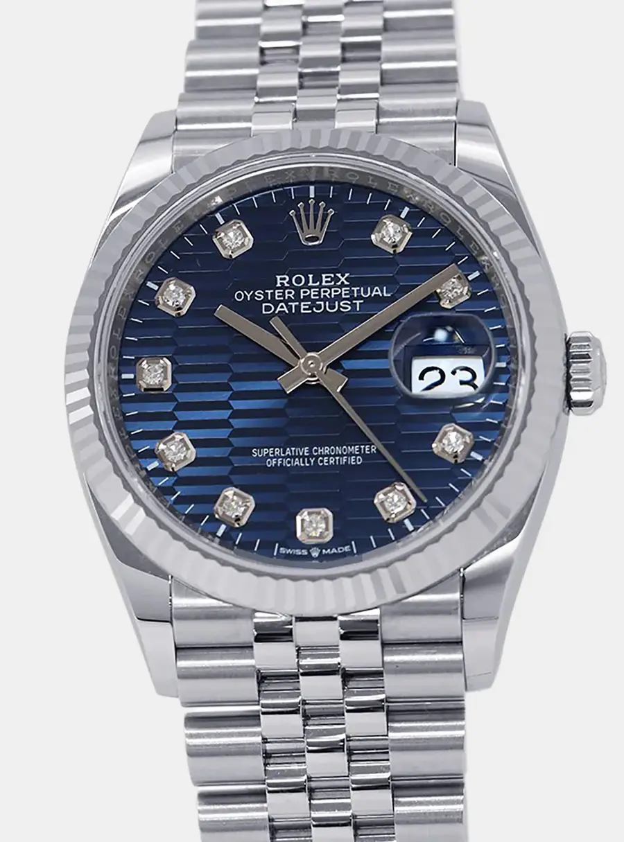 Rolex Datejust 126234G Blue Stainless Steel Automatic Men's Wristwatch 36mm