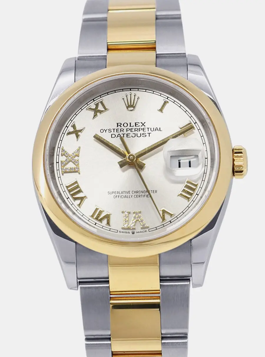 Rolex Datejust 126203 White Yellow Gold, Stainless Steel, Diamond Men's Wristwatch 36mm