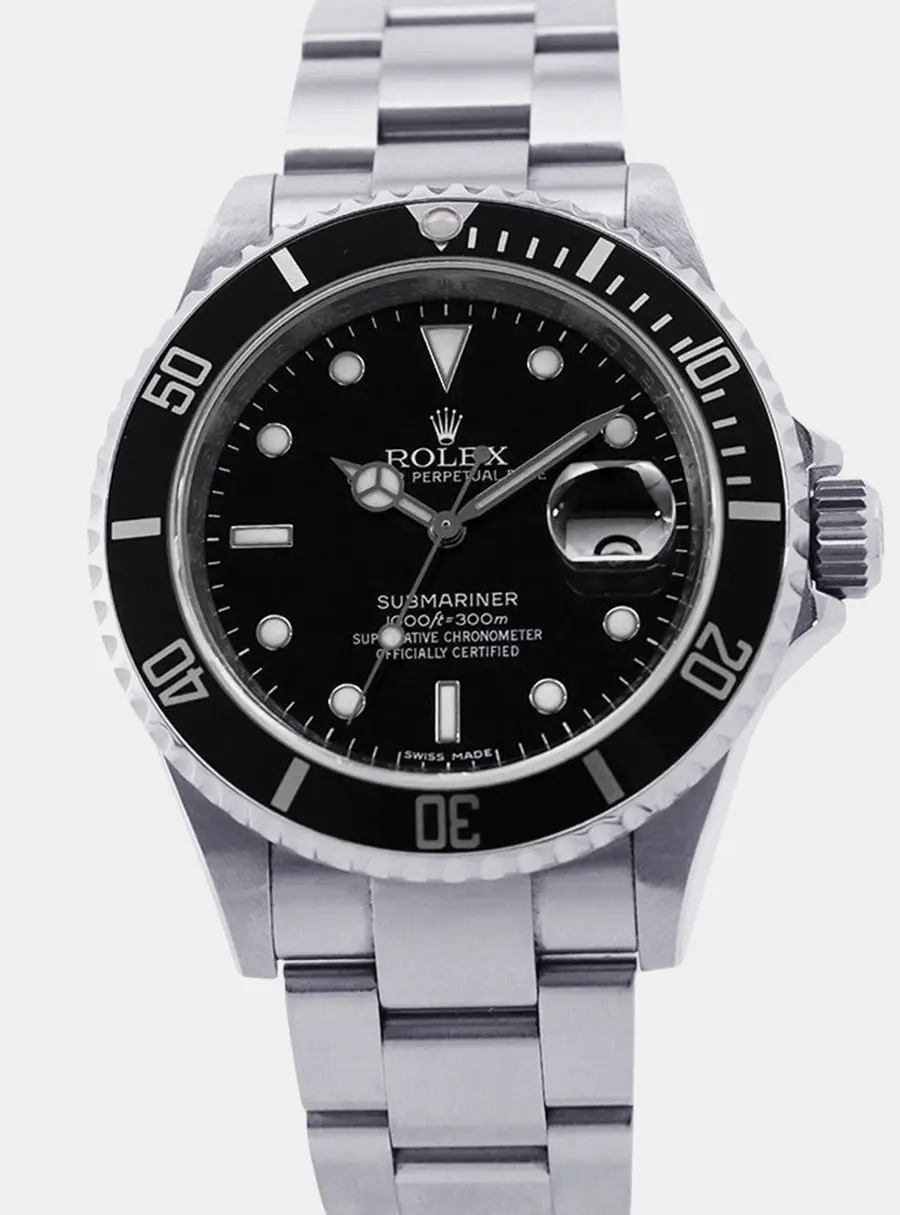 Rolex Submariner 16610 Black Stainless Steel Automatic Men's Wristwatch 40mm