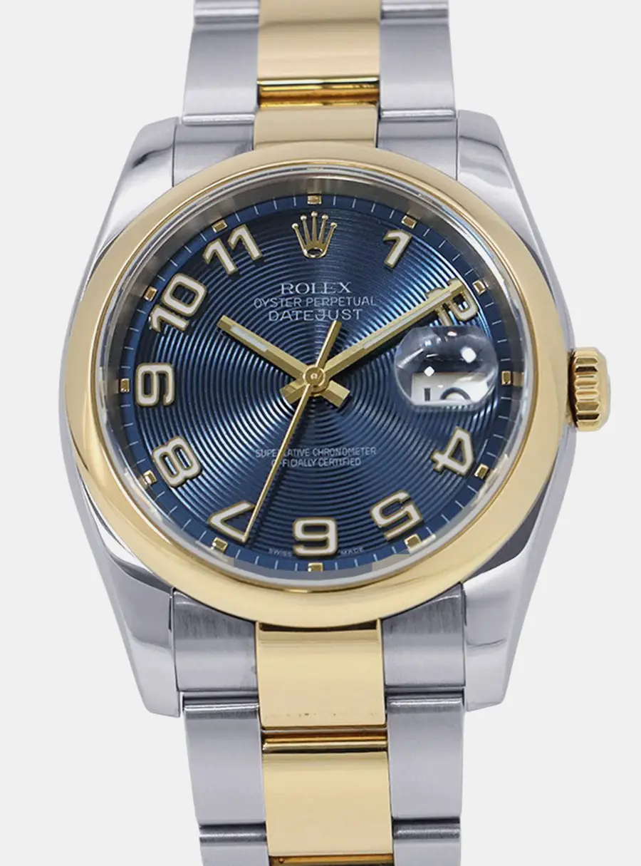 Rolex Datejust 116203 Blue 18K Yellow Gold, Stainless Steel Automatic Men's Wristwatch 36mm