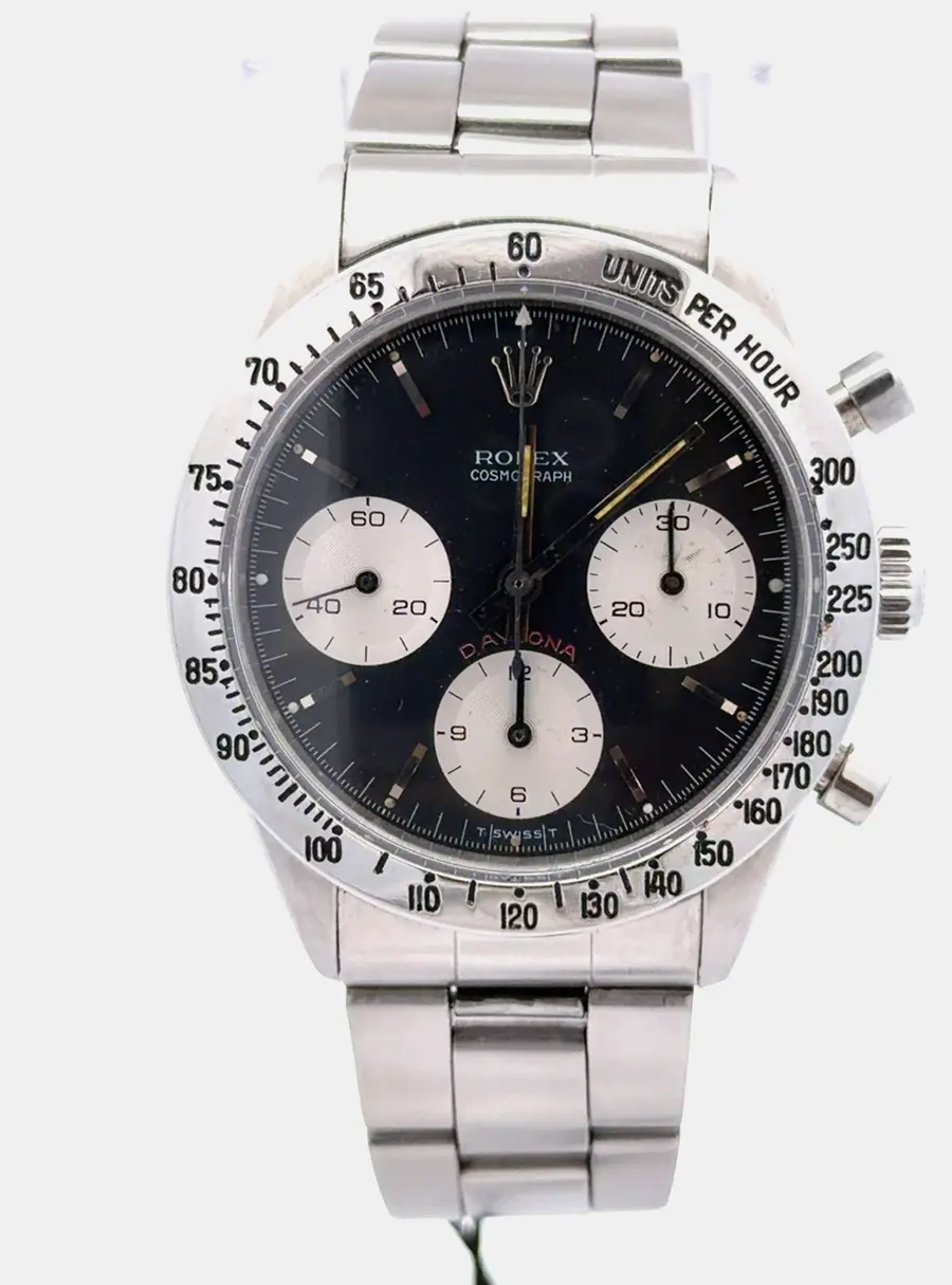 Rolex Cosmograph Daytona 6239 Black Stainless Steel Manual Winding Men's Wristwatch 37mm